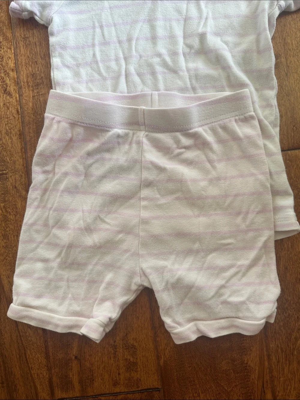 Old Navy Light Pink & White Striped Short Sleeve Pajama Set